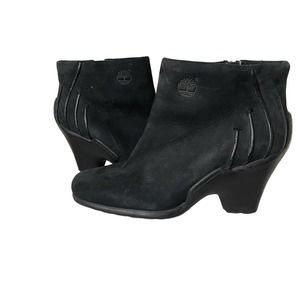 Timberland Baychester Leather Ankle Boots in Black Size 7.5 Women's Heeled Boots